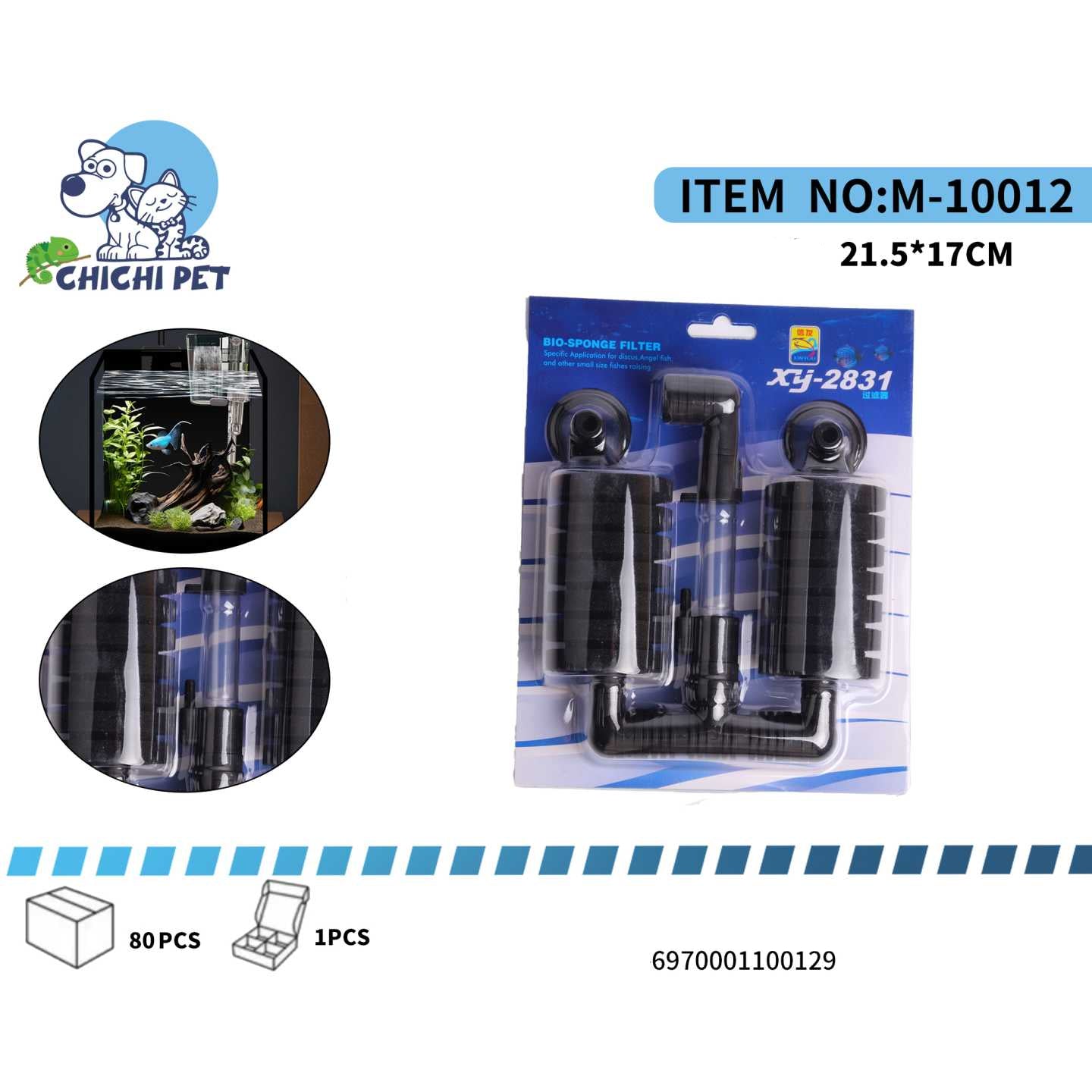 Proporciona una filtración robusta y eficaz al acuario de tus mascotas con este filtro esponja biológico doble ChiChi Pet, número de artículo M-10012.
Doble Capacidad de Filtración: Equipado con dos esponjas filtrantes para maximizar la eliminación de residuos y la superficie para bacterias beneficiosas.
Agua Pura y Clara: Garantiza una filtración mecánica superior para atrapar partículas y una filtración biológica que neutraliza toxinas como el amonio y los nitritos.
Funcionamiento Silencioso: Su diseño pe