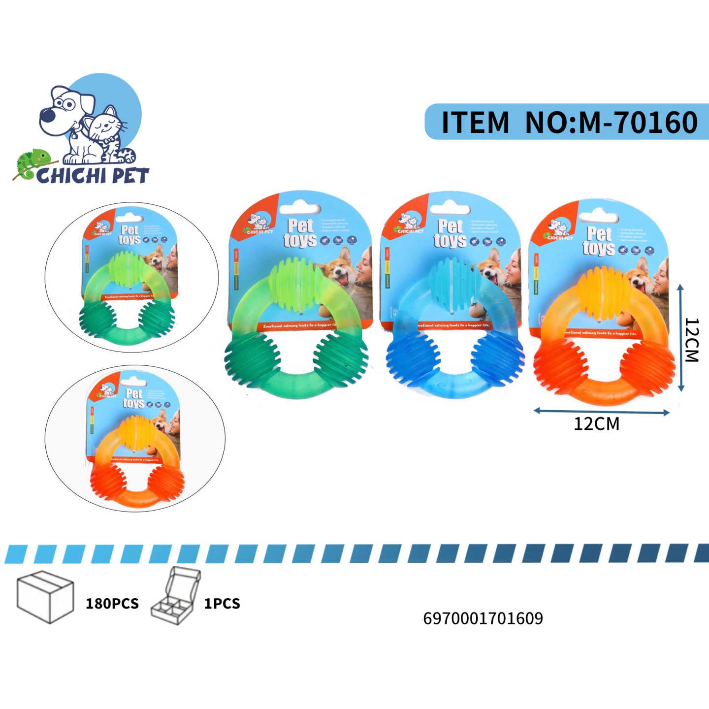 Ofrece a tu perro horas de diversion y cuidado dental con este resistente juguete mordedor en forma de anillo triple texturizado de Chichi Pet. Su diseño unico y sus multiples texturas lo hacen ideal para la masticacion, proporcionando diversion y ayudando a cuidar la salud dental de tu mascota.