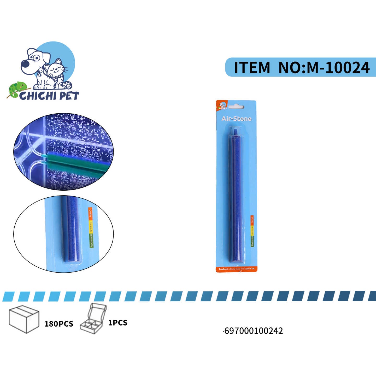 Dale a tu acuario la oxigenación que necesita con la Piedra Difusora de Aire CHICHI PET, modelo M-10024 (AS018-8B). Este accesorio esencial ayuda a mantener a tus peces y plantas acuáticas saludables al liberar burbujas finas que disuelven el oxígeno en el agua.
Ideal para todo tipo de acuarios, la piedra difusora CHICHI PET es fácil de instalar y compatible con la mayoría de las bombas de aire estándar (no incluida). Su diseño eficiente asegura una difusión uniforme de las burbujas, mejorando la circulació