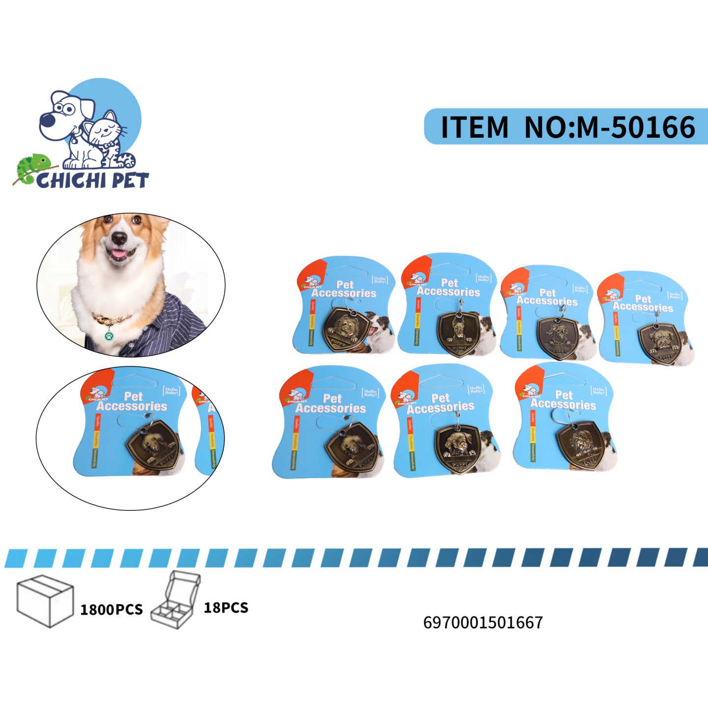 Asegura la identificacion de tu perro con estilo con estas placas de Chichi Pet, diseñadas con un look militar y un acabado envejecido. Son el accesorio perfecto para añadir a su collar, brindando seguridad y un toque distintivo.
