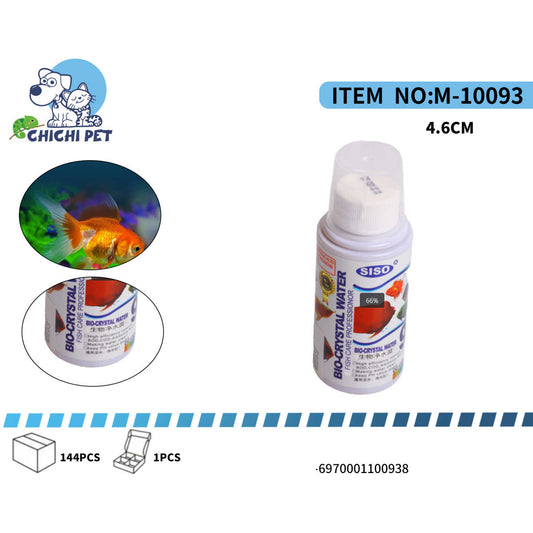 Mantén el agua de tu acuario cristalina y saludable con el acondicionador SISO Bio-Crystal Water, tu aliado para el cuidado profesional de tus peces. Este producto ayuda a eliminar impurezas, clarificar el agua y crear un ambiente óptimo para tus mascotas acuáticas.