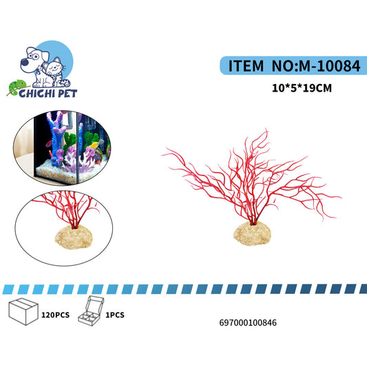 Dale un toque de color intenso y natural a tu acuario con este espectacular adorno que simula un vibrante coral rojo. Su diseño ramificado y realista aportará profundidad y dinamismo al paisaje submarino de tu pecera.
Con número de ítem M-10084, este coral artificial es el complemento perfecto para crear un ambiente marino exótico y lleno de vida para tus peces. Sus dimensiones aproximadas son 10 cm de largo, 5 cm de ancho y 19 cm de alto, ideal para destacar en cualquier rincón del acuario.
Fabricado con m