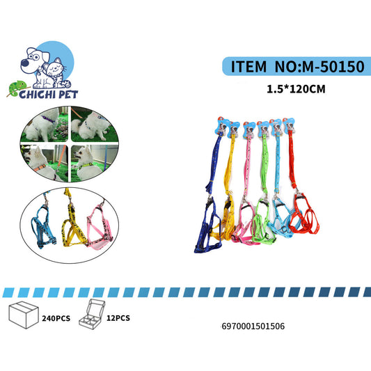 Pasea a tu perro con un estilo clásico y mayor comodidad con el arnés y correa anchos de tela de cuadros Chichi Pet M-50150. Este conjunto, con un diseño atemporal de cuadros, es ideal para perros de tamaño mediano que buscan funcionalidad y un toque de moda en sus paseos.