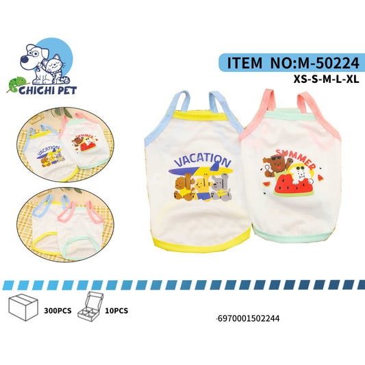 Prepara a tu mascota para el verano con estas adorables blusas de tirantes de Chichi Pet, diseñadas con estampados divertidos y coloridos. Perfectas para mantener a tu compañero peludo fresco y a la moda durante los días soleados, paseos en la playa o simplemente para un look casual y alegre.