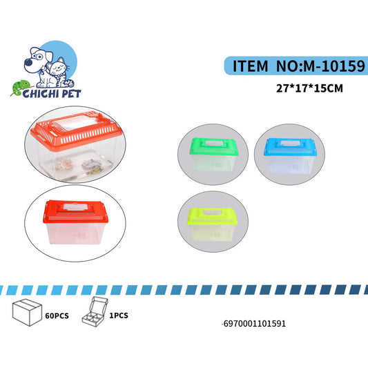 ¡Brinda a tus pequeñas mascotas un hogar espacioso y funcional con nuestra Caja Plástica para Mascotas CHICHI PET (Artículo M-10159)! Este contenedor es ideal para tortugas pequeñas, peces, insectos o cualquier otro animalito que necesite un ambiente cómodo para vivir, ser observado o moverse.
Con unas generosas medidas de 271715CM, ofrece suficiente espacio para que tu mascota se sienta a gusto. Su tapa ventilada garantiza una excelente circulación de aire, y la base transparente te permite ver todo lo que