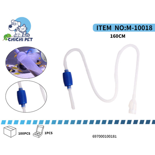 Realiza cambios de agua en el acuario de tus mascotas de forma sencilla y eficiente con este cambiador de agua manual de ChiChi Pet, número de artículo M-10018.
Cambios de Agua Rápidos: Diseñado para facilitar la extracción del agua del acuario de manera rápida y sin complicaciones.
Mínimo Esfuerzo: Incorpora una bomba manual que permite iniciar el flujo de agua con facilidad, evitando la necesidad de succión bucal.
Limpieza Básica: Aunque su función principal es el cambio de agua, la boquilla también ayuda