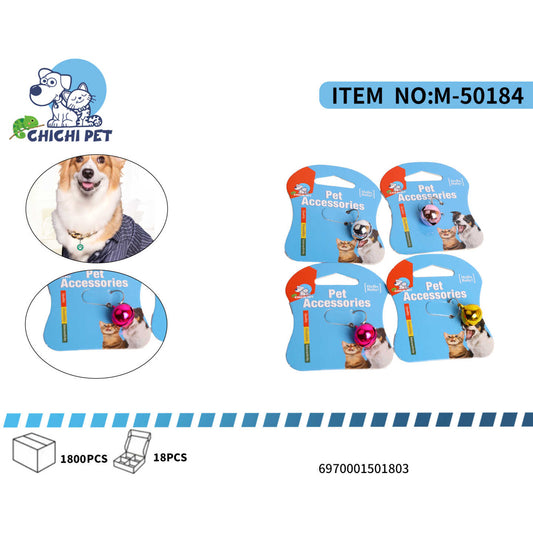 Asegura la ubicación de tu mascota y añádele un toque distintivo con los cascabeles grandes Chichi Pet M-50184. Ideales para collares de perros y gatos, estos cascabeles emiten un sonido claro que te ayudará a monitorear los movimientos de tu compañero, especialmente en exteriores o en áreas amplias.