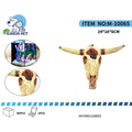 Añade un toque exótico y rústico a tu acuario o terrario con el adorno de cráneo de toro desértico ChiChi Pet, modelo M-10065. Este impresionante accesorio presenta una réplica realista de un cráneo de toro con cuernos, diseñado con detalles que simulan el desgaste natural y un aspecto envejecido.