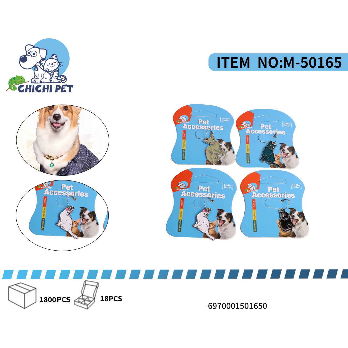 Dale un toque divertido y original al collar de tu mascota con estos simpaticos dijes colgantes de Chichi Pet. Con diseños variados que representan perros y gatos, son el accesorio ideal para mostrar el amor por los animales de una forma especial.