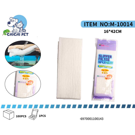 Maximiza la claridad del agua en el acuario de tus mascotas con esta esponja super filtrante de ChiChi Pet, número de artículo M-10014.
Filtración Mecánica Avanzada: Diseñada para atrapar eficazmente las partículas más finas, residuos y detritos, dejando el agua cristalina.
Claridad de Larga Duración: Ayuda a mantener la pureza del agua por más tiempo, reduciendo la necesidad de cambios frecuentes y manteniendo el acuario impecable.
Versatilidad de Uso: Ideal para colocar en cualquier tipo de filtro (extern
