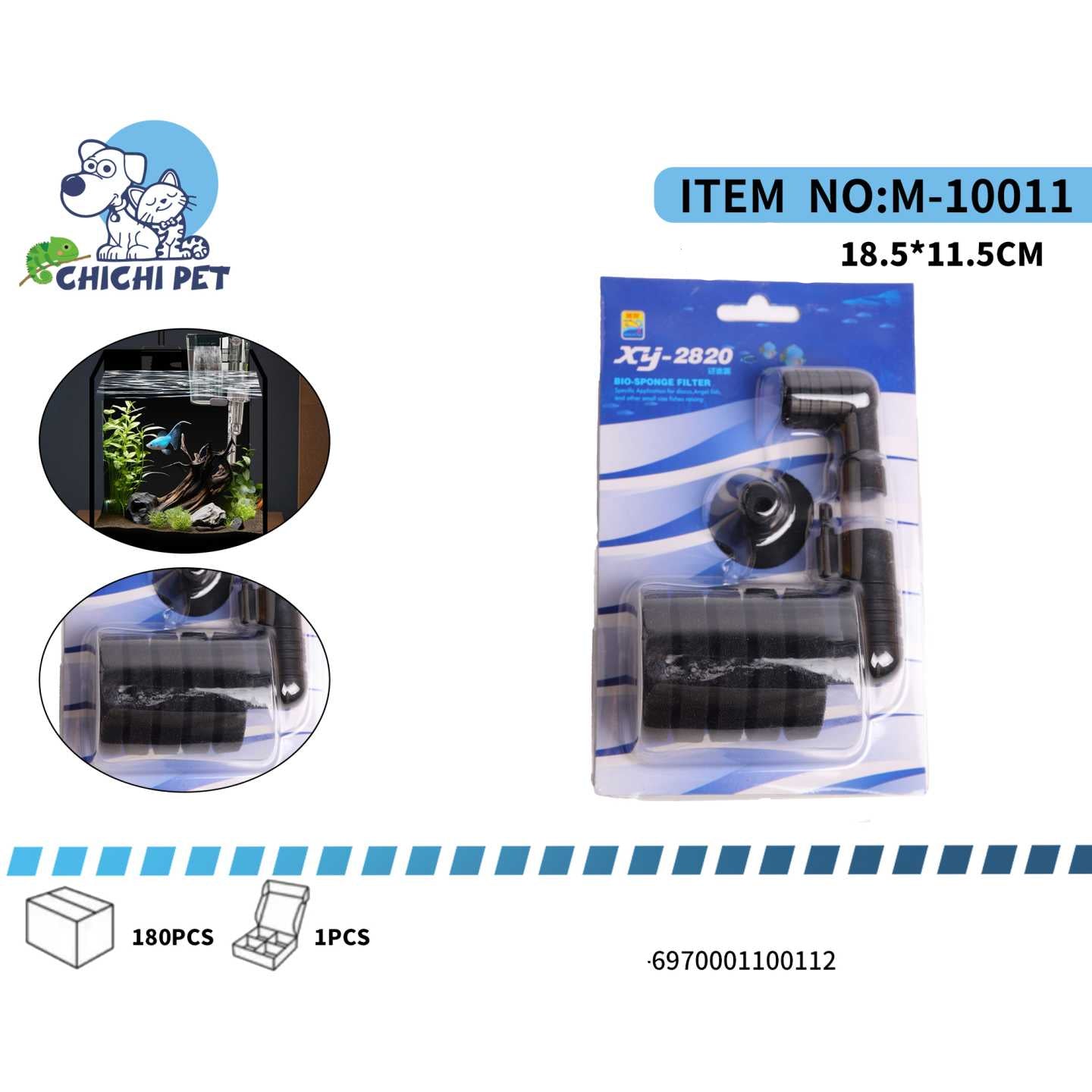 Asegura un agua limpia y saludable en el acuario de tus mascotas con este filtro esponja biológico de pared ChiChi Pet, número de artículo M-10011.
Doble Filtración: Ofrece filtración mecánica para eliminar partículas y filtración biológica al proporcionar una gran superficie para bacterias beneficiosas.
Agua Cristalina: Ayuda a mantener el agua libre de turbidez y toxinas, promoviendo un ambiente más puro para tus peces.
Silencioso y Eficaz: Su diseño permite un funcionamiento discreto mientras realiza una