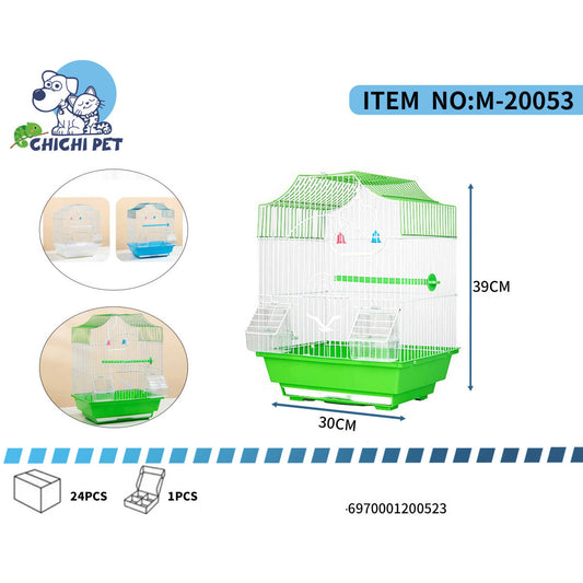 La jaula Chichi Pet M-20053 es el hogar ideal para tus aves pequeñas, ofreciendo comodidad, seguridad y un diseño funcional. Fabricada con materiales resistentes y un acabado colorido, combina estética y practicidad para el bienestar de tus mascotas.