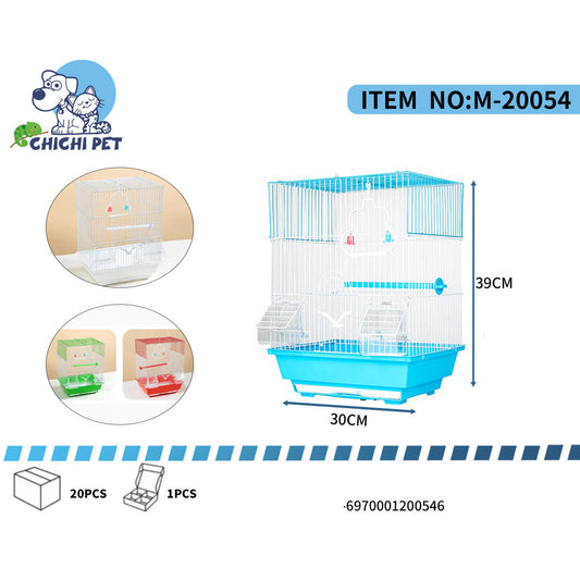 La Chichi Pet M-20054 es una jaula práctica y segura, ideal para aves pequeñas como canarios, periquitos y diamantes. Su diseño compacto y colorido la convierte en una excelente opción para quienes buscan comodidad y fácil mantenimiento.