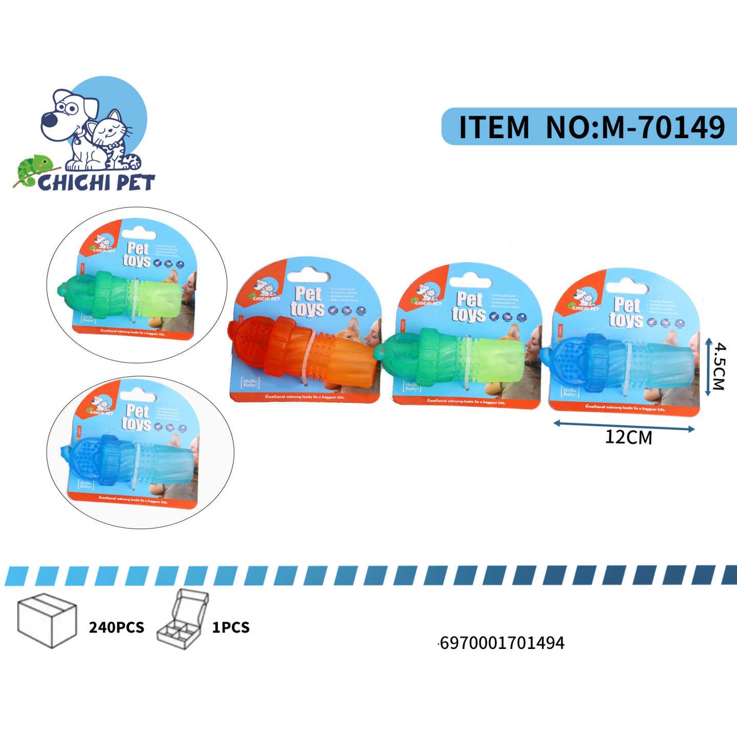 Dale a tu perro un juguete original y beneficioso con este mordedor de Chichi Pet con forma de botella texturizada. Su diseño unico y sus ranuras lo hacen ideal para la masticacion, proporcionando diversion y ayudando a cuidar la salud dental de tu mascota.