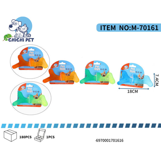 Estimula a tu perro con este original y funcional juguete mordedor de Chichi Pet con forma de cuerno texturizado. Su diseño unico y sus ranuras lo hacen ideal para la masticacion, proporcionando diversion y ayudando a cuidar la salud dental de tu mascota.