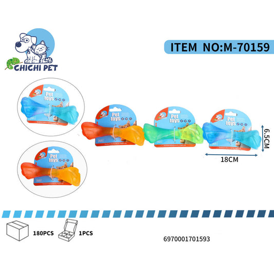 Dale a tu perro un juguete diferente y funcional con este mordedor de Chichi Pet con forma de hueso floral texturizado. Su diseño unico y sus ranuras lo hacen ideal para la masticacion, proporcionando diversion y ayudando a cuidar la salud dental de tu mascota.