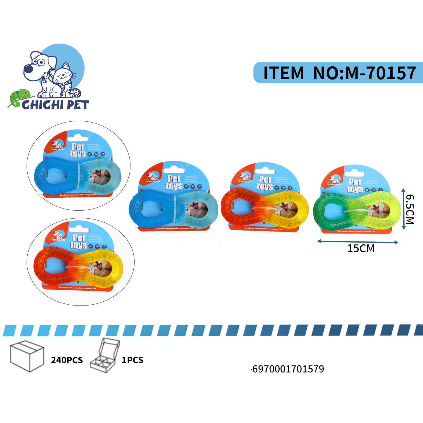 Dale a tu perro un juguete diferente y funcional con este mordedor de Chichi Pet con forma de lazo texturizado. Su diseño unico y sus ranuras lo hacen ideal para la masticacion, proporcionando diversion y ayudando a cuidar la salud dental de tu mascota.