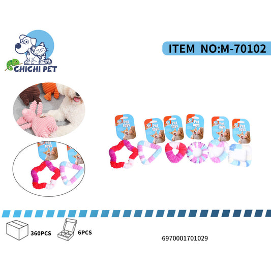 Ofrece a tu mascota horas de diversión con los juguetes de aro con textura Chichi Pet M-70102. Este set incluye aros de diferentes formas (estrella, corazón, círculo, cuadrado) y colores vibrantes, diseñados para estimular el juego y la interacción de perros y gatos.