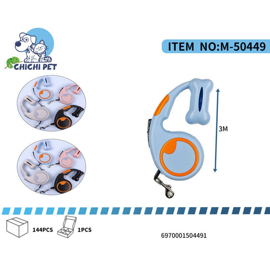 CHICHI PET M-50449 Automatic Retractable Dog Leash (3 Meters) with Built-in Dispenser