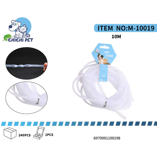 Conecta eficientemente tus accesorios de aireación en el acuario de tus mascotas con esta manguera de aire transparente de ChiChi Pet, número de artículo M-10019.
Esencial para Aireación: Ideal para conectar bombas de aire, piedras difusoras, figuras de aireación y otros elementos decorativos de burbujas.
Transparencia Discreta: Su material transparente se integra discretamente en cualquier diseño de acuario, sin desviar la atención de la belleza submarina.
Longitud Generosa: Con 10 metros de extensión, ofr