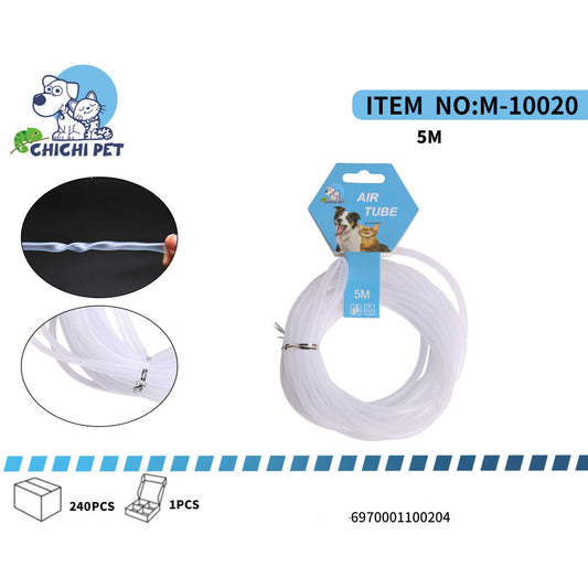 Conecta de manera eficiente tus accesorios de aireación en el acuario de tus mascotas con esta manguera de aire transparente de ChiChi Pet, número de artículo M-10020.
Accesorios de Aireación: Ideal para conectar bombas de aire, piedras difusoras, figuras de aireación y otros elementos decorativos de burbujas en tu acuario.
Diseño Discreto: Su material transparente permite que se integre visualmente sin problemas en el entorno del acuario, manteniendo la estética submarina.
Longitud Adecuada: Con 5 metros d
