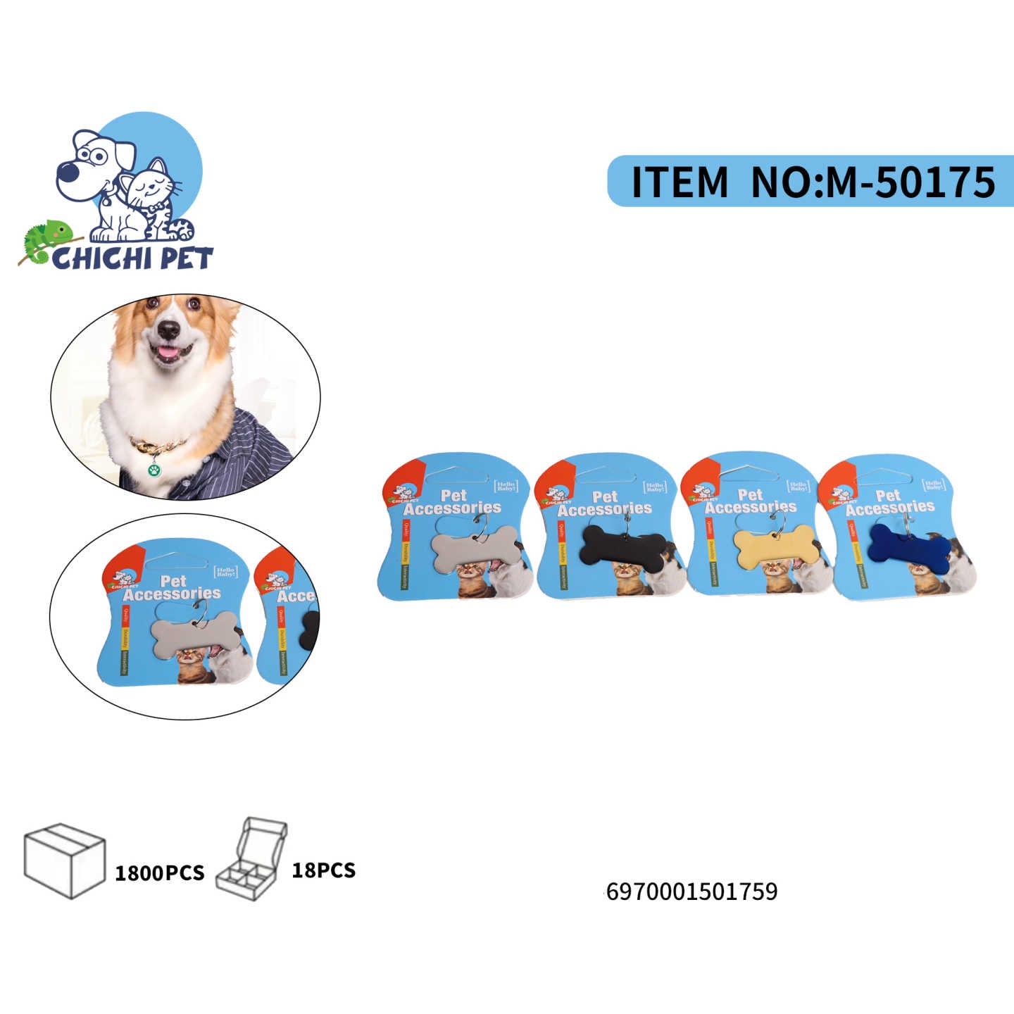 Dale a tu perro una identificacion sencilla y elegante con estas placas de Chichi Pet, con un clasico diseño en forma de hueso en colores solidos. Son el accesorio perfecto para el collar de tu mascota, combinando seguridad con un estilo atemporal.