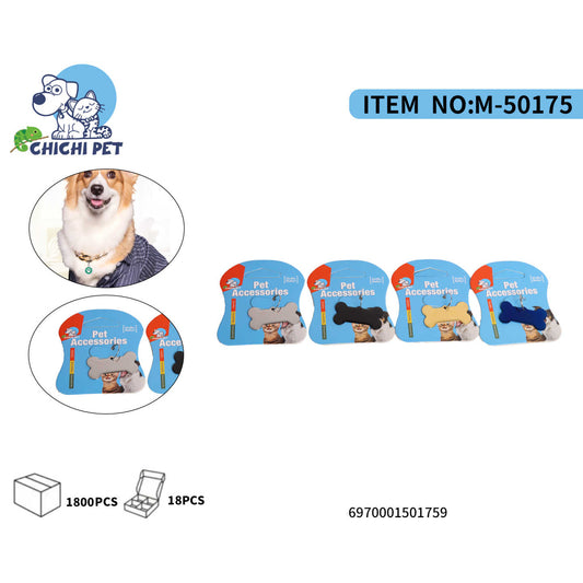 Dale a tu perro una identificacion sencilla y elegante con estas placas de Chichi Pet, con un clasico diseño en forma de hueso en colores solidos. Son el accesorio perfecto para el collar de tu mascota, combinando seguridad con un estilo atemporal.