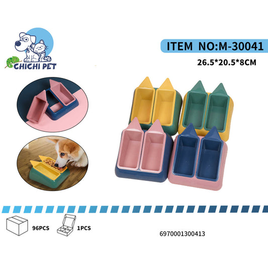 Alimenta a tu mascota con estilo y comodidad con el plato doble Chichi Pet M-30041. Este innovador comedero y bebedero cuenta con dos compartimentos y un diseño distintivo en forma de casita, ideal para servir agua y comida de manera organizada a tu perro o gato.