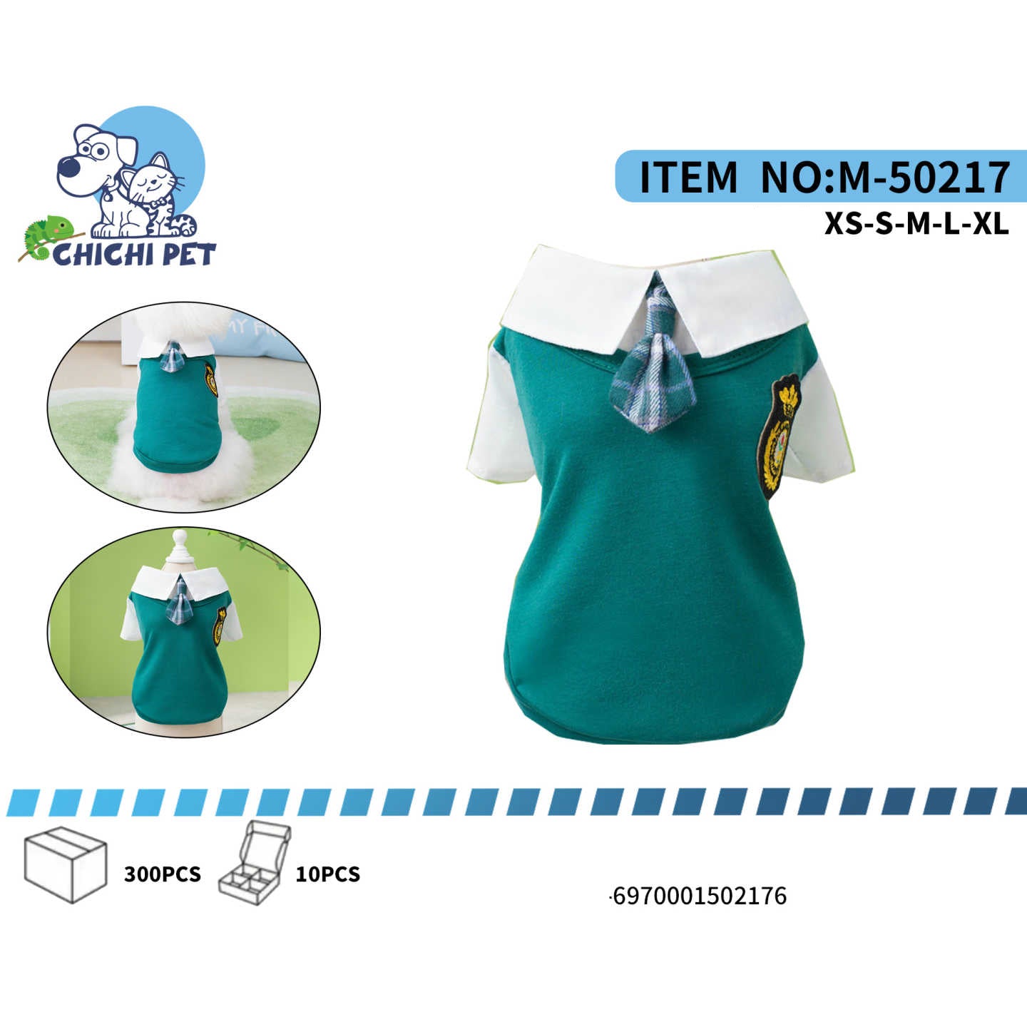 Dale a tu mascota un look distinguido y tierno con esta playera polo estilo escolar de Chichi Pet. Perfecta para quienes buscan una prenda elegante y divertida, ideal para paseos, reuniones o simplemente para que tu compañero peludo destaque con un estilo único.