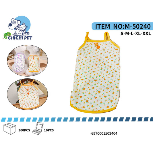 Dale a tu mascota un estilo fresco y primaveral con esta polera de tirantes de Chichi Pet. Con un encantador estampado floral en tonos vibrantes y un pequeño moño decorativo en la parte delantera, esta prenda es perfecta para que tu perro o gato luzca adorable y a la moda.