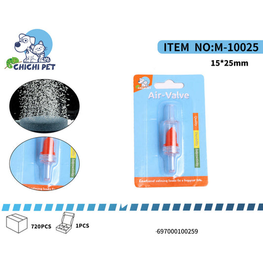 Protege tu bomba de aire de acuario y asegura un flujo constante con la Válvula Anti-Retorno CHICHI PET, modelo M-10025 (ZL4-4). Este pequeño pero esencial componente evita que el agua regrese hacia tu bomba de aire en caso de un corte de energía o un nivel bajo de agua en el acuario, lo que podría causar daños irreparables al equipo eléctrico.
Fabricada con materiales duraderos y de alta calidad, esta válvula es fácil de instalar en la línea de aire de tu acuario. Su tamaño compacto (15*25mm) la hace discr
