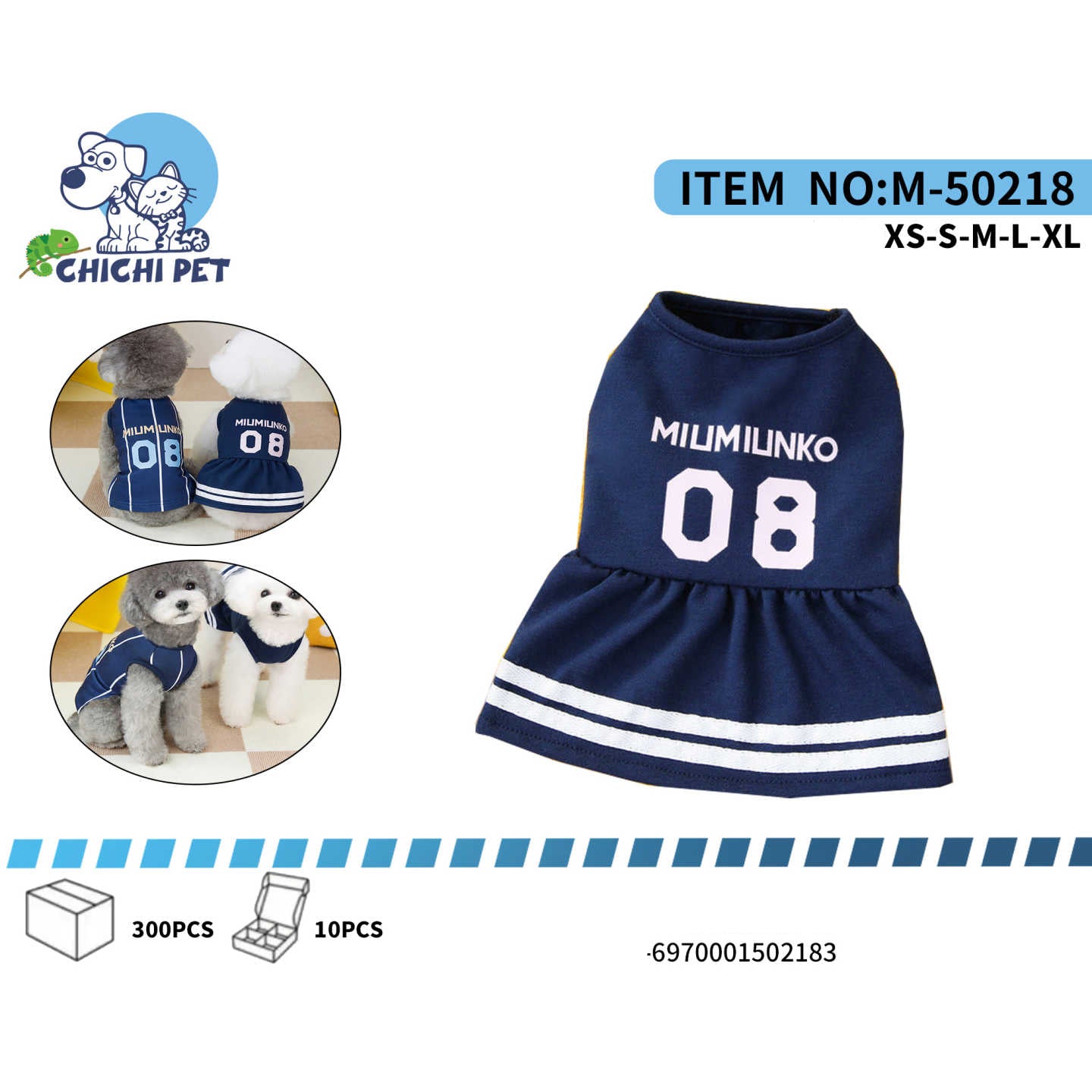 Prepara a tu mascota para animar a su equipo favorito con este divertido y coqueto vestido deportivo estilo animadora de Chichi Pet. Ideal para mostrar el espíritu deportivo en paseos, eventos temáticos o simplemente para que tu compañero peludo luzca adorable y lleno de energía.
